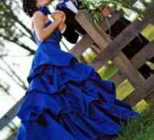 Niebieski suknia ślubna