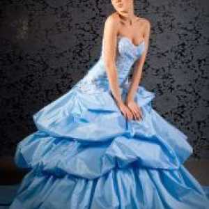 Niebieski suknia ślubna